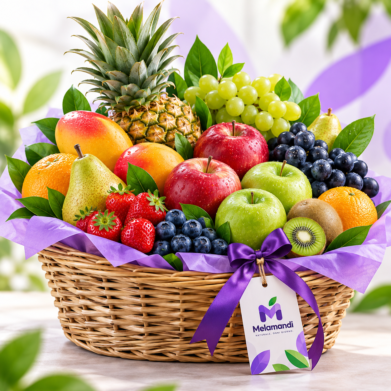 Cesto Deluxe Melamandi con frutta assortita